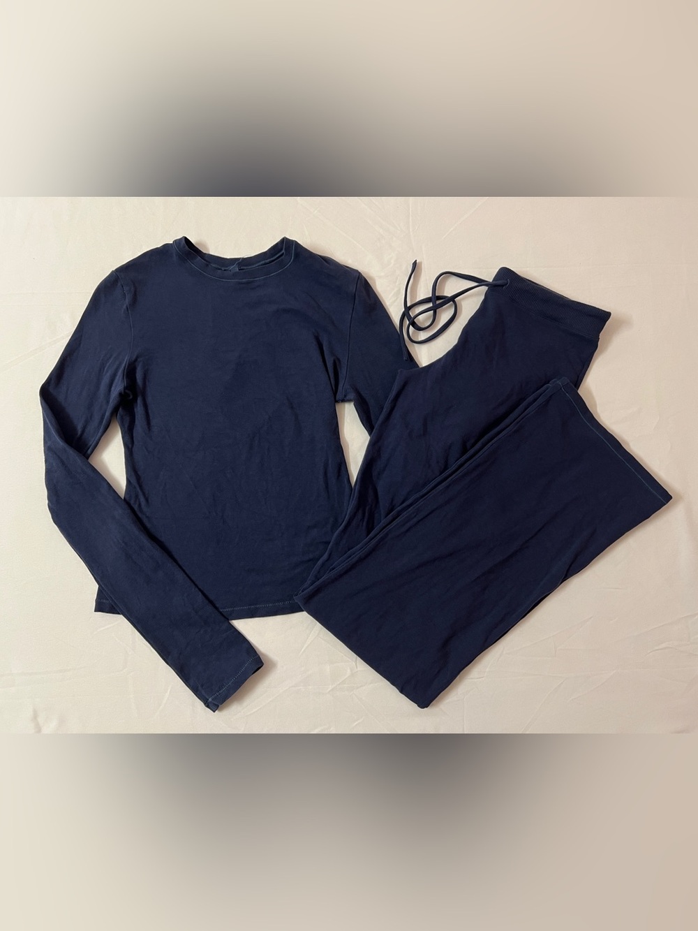 SKIMS Cotton Jersey Long Sleeve T-shirt + Straight Leg Pants Pant Sweatpants Set
